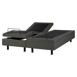 Beliani Cama Articulada El&eacute;ctrica Moderna Mando A Distancia Ajustable Sin Cabecero Poli&eacute;ster Gris Oscuro 160 X 200 Cm Duke Ii