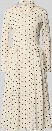 Little Mistress Hemdblusenkleid im Allover-Look mit Knopfleiste in Offwhite, Gr&ouml;&szlig;e 34