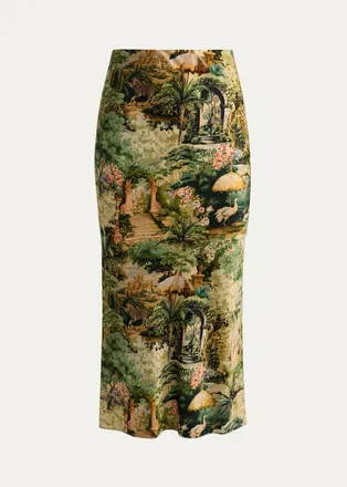 Alice & Olivia Maeve Tapestry Slip Skirt