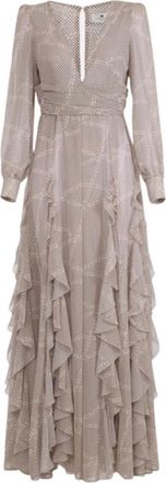 Elisabetta Franchi Red Carpet Georgette Dress