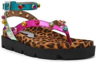 Betsey Johnson Conley Ankle Strap Sandal in Metal Multi at Nordstrom, Size 6.5