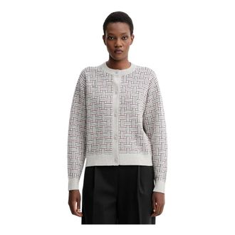 Kenzo Truien & Vesten, Dames, Grijs, S, Katoen, Weave Cardigan
