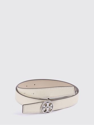 Tory Burch Miller Leather Belt with Double T Logo