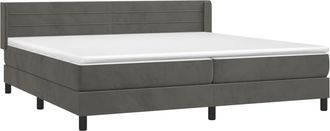 vidaXL Cama Box Spring Con Colch&oacute;n Terciopelo Gris Oscuro 200x200 Cm Vidaxl