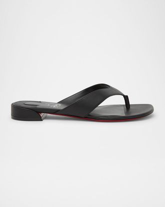 Christian Louboutin Sweet Janetonga Leather Thong Sandals