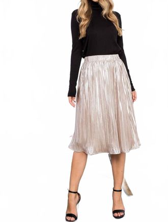 THML Clothing Dazzle Me Skirt In Beige