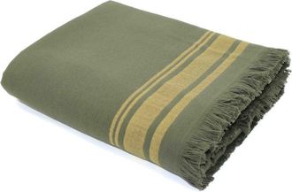 Febronie Futa toalla algod&oacute;n verde caqui / amarillo 100x180