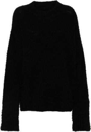 Uma Wang crew neck sweater - women - Wool/Elastane/Polyamide/Cashmere - L - Black
