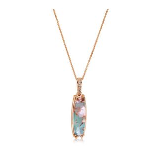 Le Vian Ladies Aquaprase Peacock Necklaces set in 14K Strawberry Gold