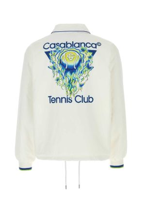 Casablanca Mens Coach Jacket White Polyester