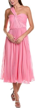Monique Lhuillier Womens Lindsay Chiffon Midi Dress In Candy Pink