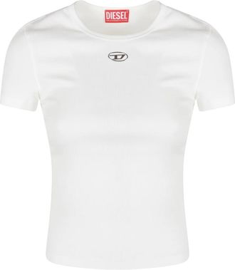 Diesel T-Ele-Long - Dames - T-shirts - Wit - L - Katoen - Tops