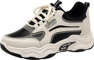 Generic Leisure Summer Sport Shoes for Women Breathable Everyday Running Sneakers Fashionable Lightweight Design Suitable for Students and Teens (Black, 4.5)