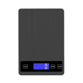 OEM Balanza De Cocina Digital De 15 Kg Con Pantalla Lcd + Acero Inoxidable + Vidrio Templado - Precisi&oacute;n De Hasta 1 G - G/kg/lb:oz/ml/floz - Funciona Con 