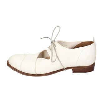 Moma Moma, Schoenen, Dames, Wit, 37 EU, Leer, Elegante leren veterschoenen