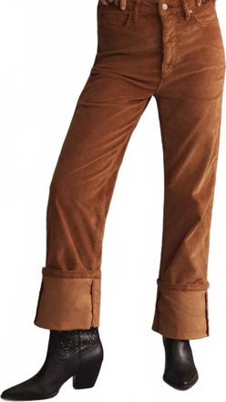 Pilcro Scotty Cuffed High Rise Straight Corduroy Pant In Brown