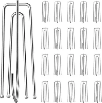 OEM Ganchos Para Cortinas Plisadas - Ganchos Plegables Para Cortinas - Para Colgar Cortinas - Acero Inoxidable - 40 Piezas - Color Plata