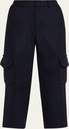 Comme Des Gar&ccedil;ons Cropped Wool-Blend Cargo Trousers