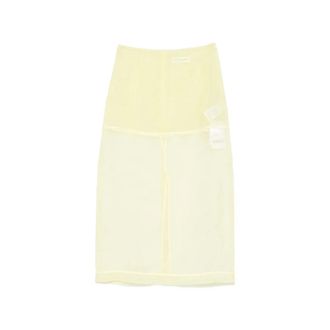 Frankie Shop Peri Midi Rok - Dames - Rokken - Geel - Maat: XS Zijde