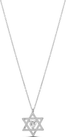 SHYMI Star of David Heart Cubic Zirconia Pendant Necklace in Silver at Nordstrom