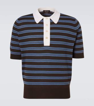 Wales Bonner Breeze striped wool polo sweater