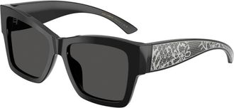 Dolce & Gabbana Stijlvolle Zonnebril - Dames - Zonnebrillen - Zwart - 55 MM - Accessoires