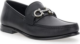 Ferragamo Mens Loafers Avril Black Leather Calf