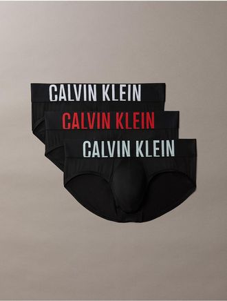 Calvin Klein Mens Intense Power Micro 3-Pack Hip Brief - Black - XL