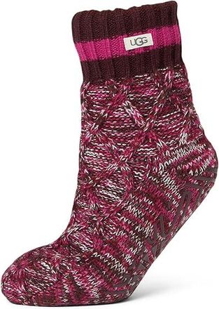 UGG Deedee Fleece Lined Quarter II Womens Quarter Length Socks Shoes Wild Grape/Chroma Pink Melange, Fleece/Synthetic