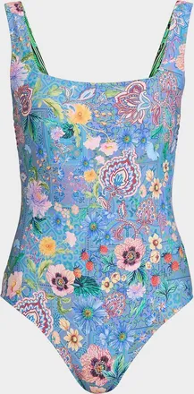 Johnny Was Lilliana Lanthe Reversible Floral One-Piece Swimsuit