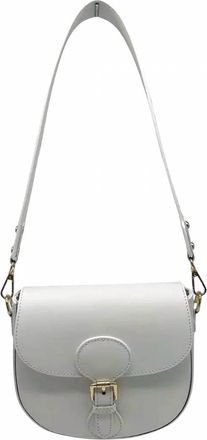 Made in Italy Womens Louisa Leather Shoulder Bag In White
