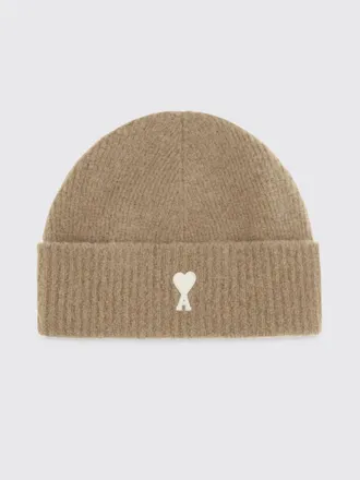 Ami Wool and Alpaca Blend Beanie Hat with Embroidered Logo
