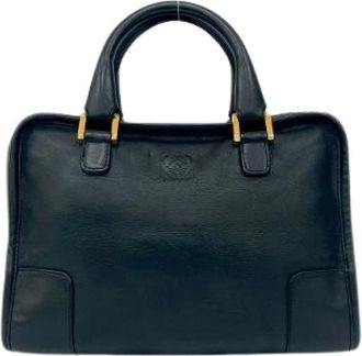 Loewe Pre-owned Handbags, female, Black, Size: ONE SIZE Pre-owned Leather Handbag