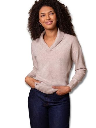 Celtic & Co. Lambswool Shawl Collar Knitted Jumper in Oatmeal at Nordstrom, Size X-Large