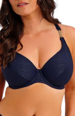 Fantasie Azores Underwire Plunge Bikini Top in Midnight at Nordstrom, Size 34
