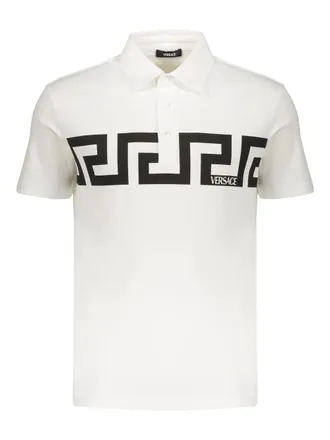 Tシャツ・カットソー VERSACE Men Polo Shirts 1013302 1A124392W580 White Versace Jeans Couture logo-print Polo Shirt | White | FARFETCH