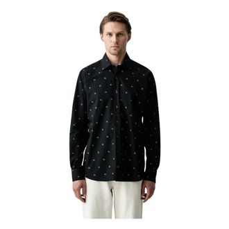 Karl Lagerfeld Shirt - Heren - Casual Overhemden - Zwart - 2XL - Katoen - Overhemden