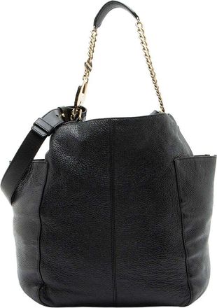 Jimmy Choo London Black Leather Anna Hobo Bag (Authentic Pre-Loved)