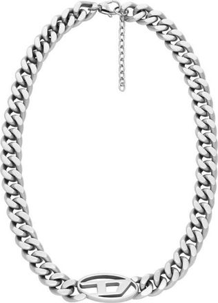 Diesel Oval D Logo Chain Choker Necklace in Silver at Nordstrom