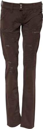 Cycle Womens Distressed Slim Jeans - Dark Brown Cotton - Size 28 (Waist)