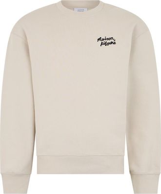 Maison Kitsun&eacute; Beige Crew Neck Sweatshirts