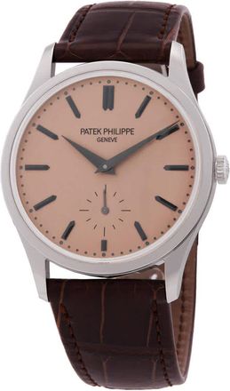 Patek Philippe Calatrava Hand Wind Salmon Dial Mens Watch 6196P-001