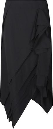 Bottega Veneta Rokken, Dames, Zwart, S, Wol, Lichte Wol Midi Rok