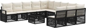 vidaXL Conjunto De Sof&aacute;s De Jard&iacute;n 12 Uds. Negro Rat&aacute;n Sint&eacute;tico Vidaxl