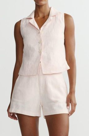 DL1961 Neev Linen Button-Up Vest in Ballet Linen at Nordstrom, Size X-Small