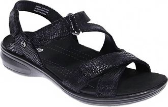 Revere Comfort Shoes Womens Zanzibar Sandals In Black Lizard