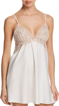 Flora Nikrooz Rosa Charmeuse Chemise Luxe Satin Sleepwear In White