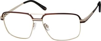 Haggar Mens H294 Aviator Eyeglasses In Charcoal/ Gold