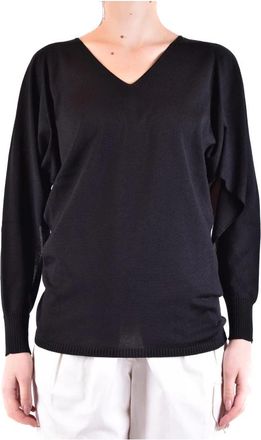 D.exterior Stijlvolle Longsleeve Top - Dames - V-hals truien - Zwart - XS - Truien & Vesten
