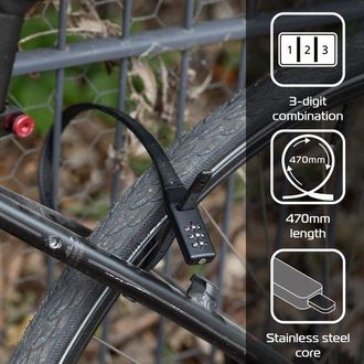OEM Lk150 Combi Zip Cable De Seguridad Multiusos Para Bicicleta Y Candado Para Bicicleta Negro Talla &Uacute;nica, Seguridad Para Bicicletas